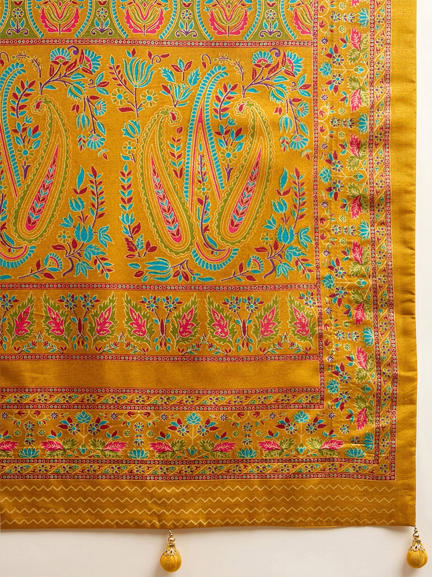 Mustard Silk Blend saree – detail view 5