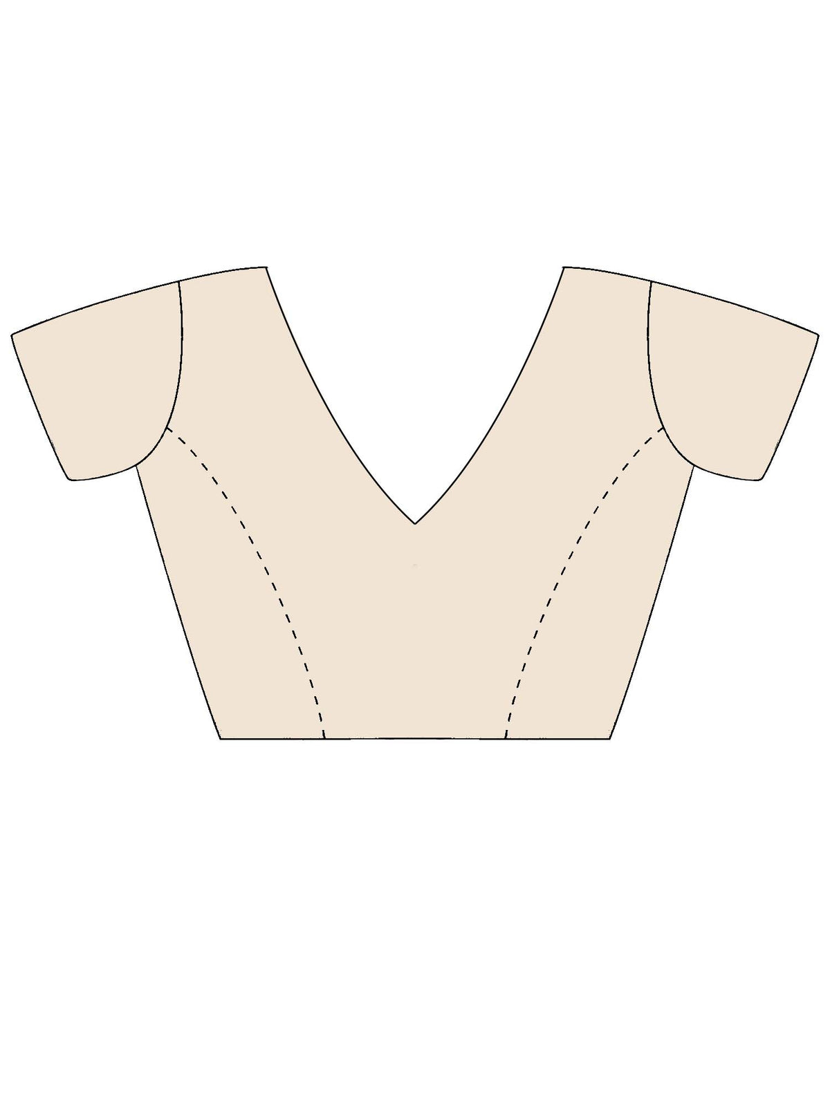 Unstitched white georgette blouse piece with solid design