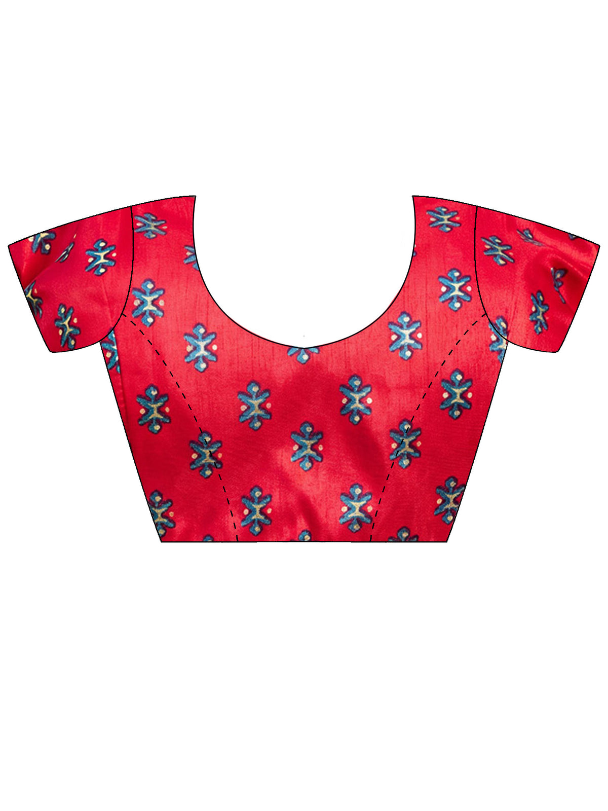 Unstitched pink silk blend blouse piece with ethnic motif design