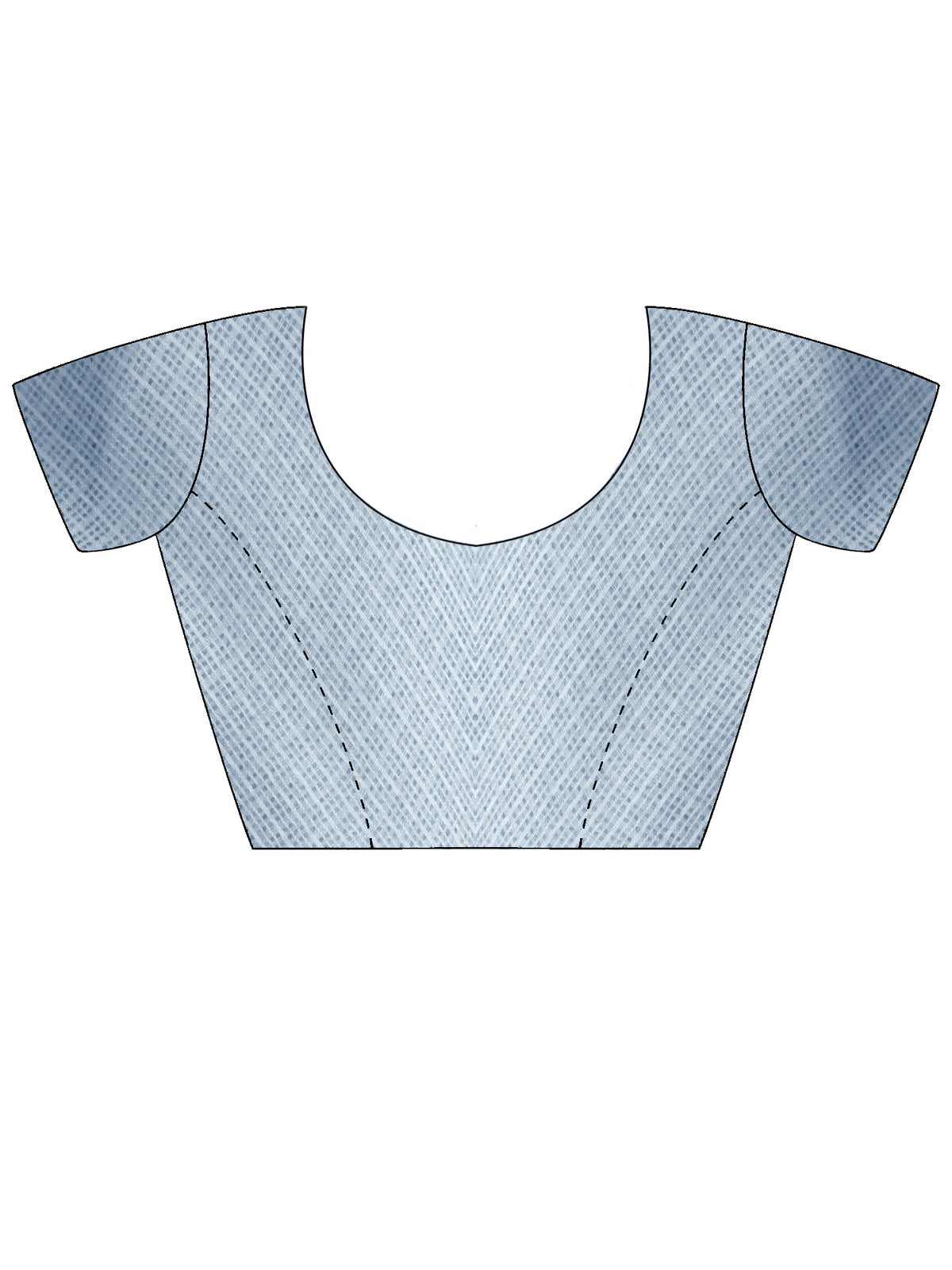 Unstitched light blue kota doria cotton blouse piece with embroidered design