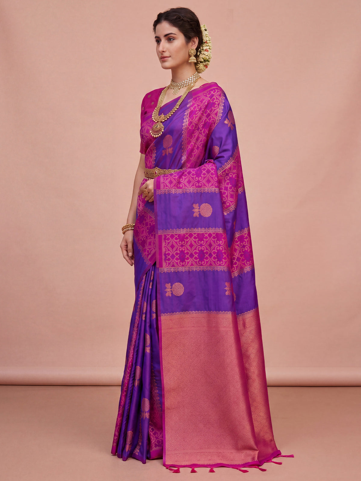 Purple Pure Silk saree – detail view 3