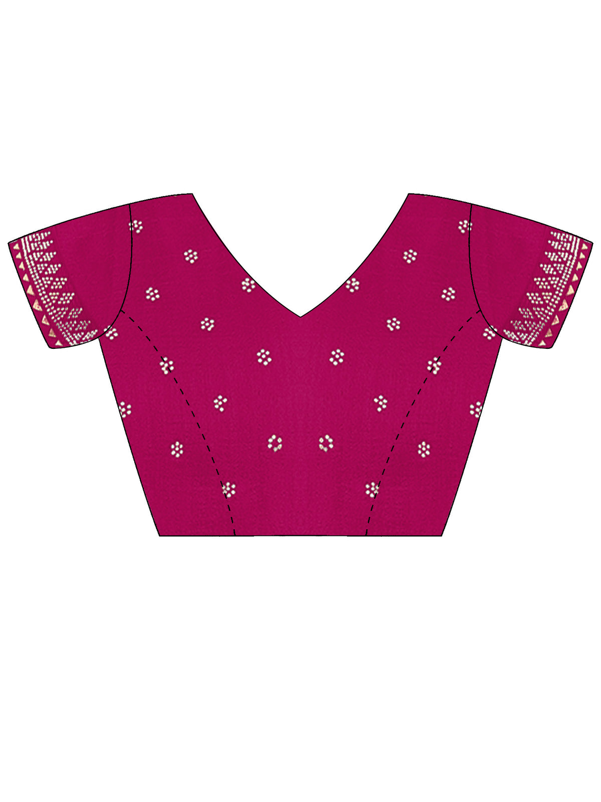Unstitched pink vichitra silk blouse piece with embellished design