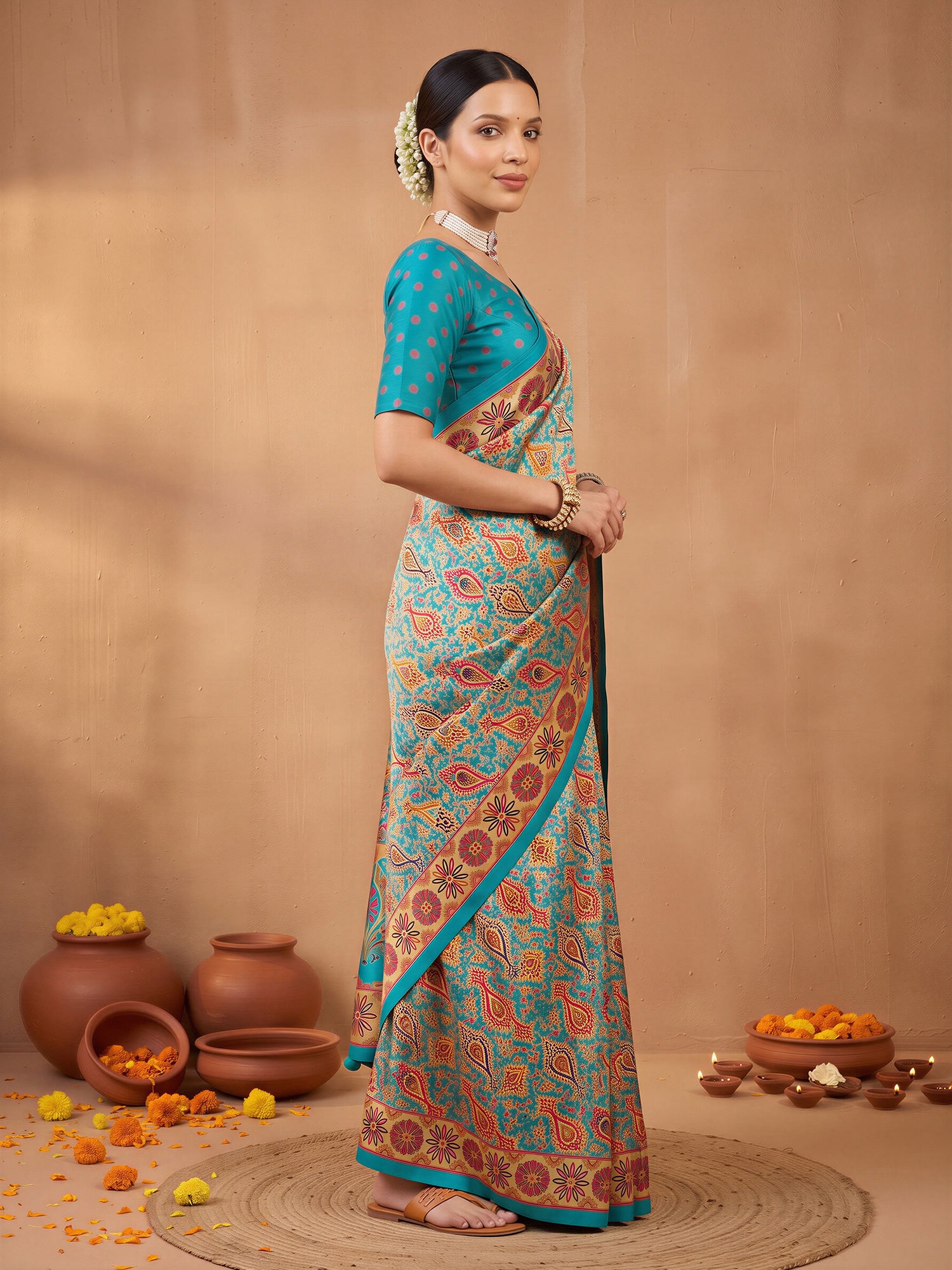 Assorted Silk Blend saree – detail view 2