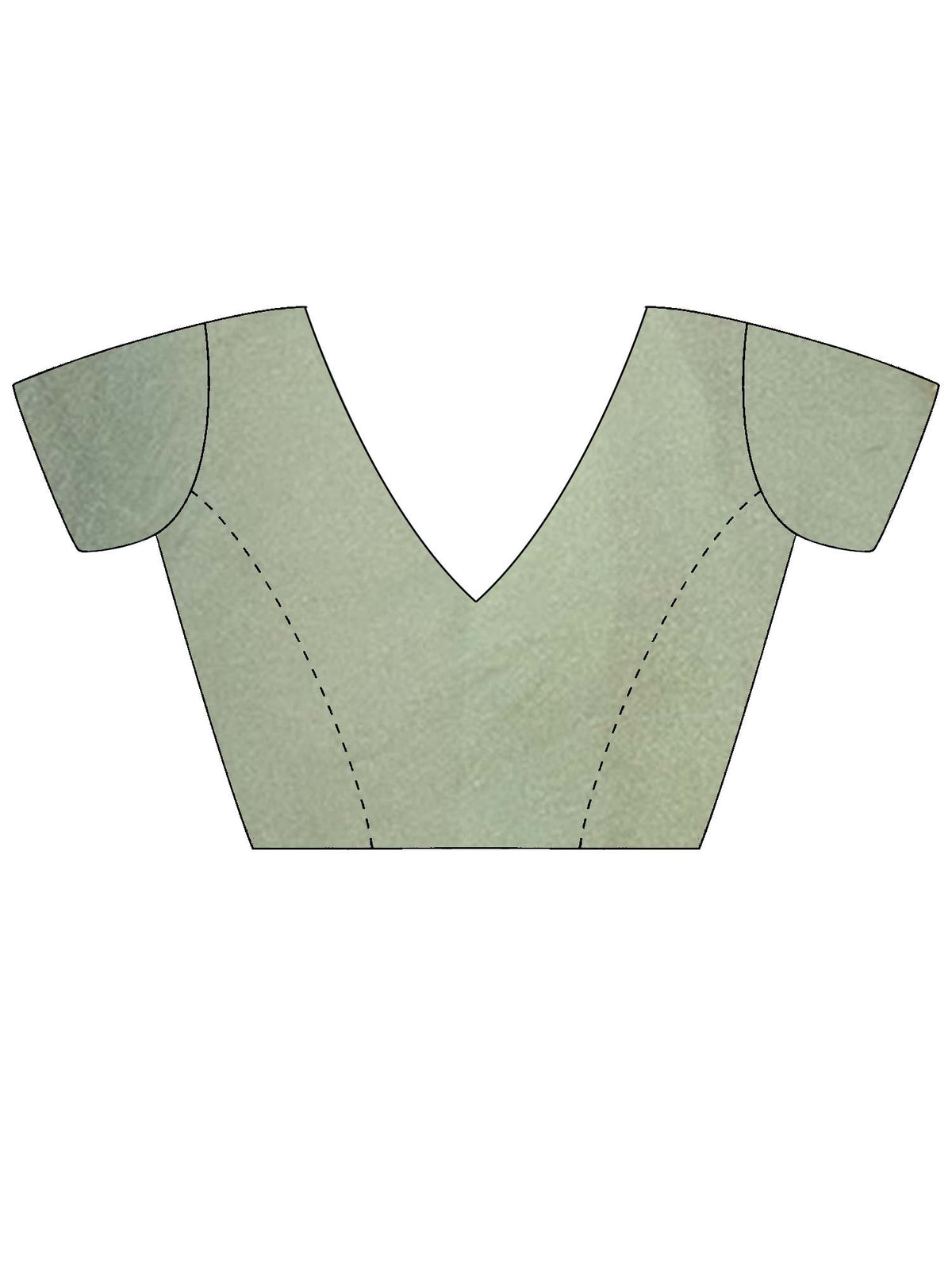 Unstitched sea green organza blouse piece with embellished design