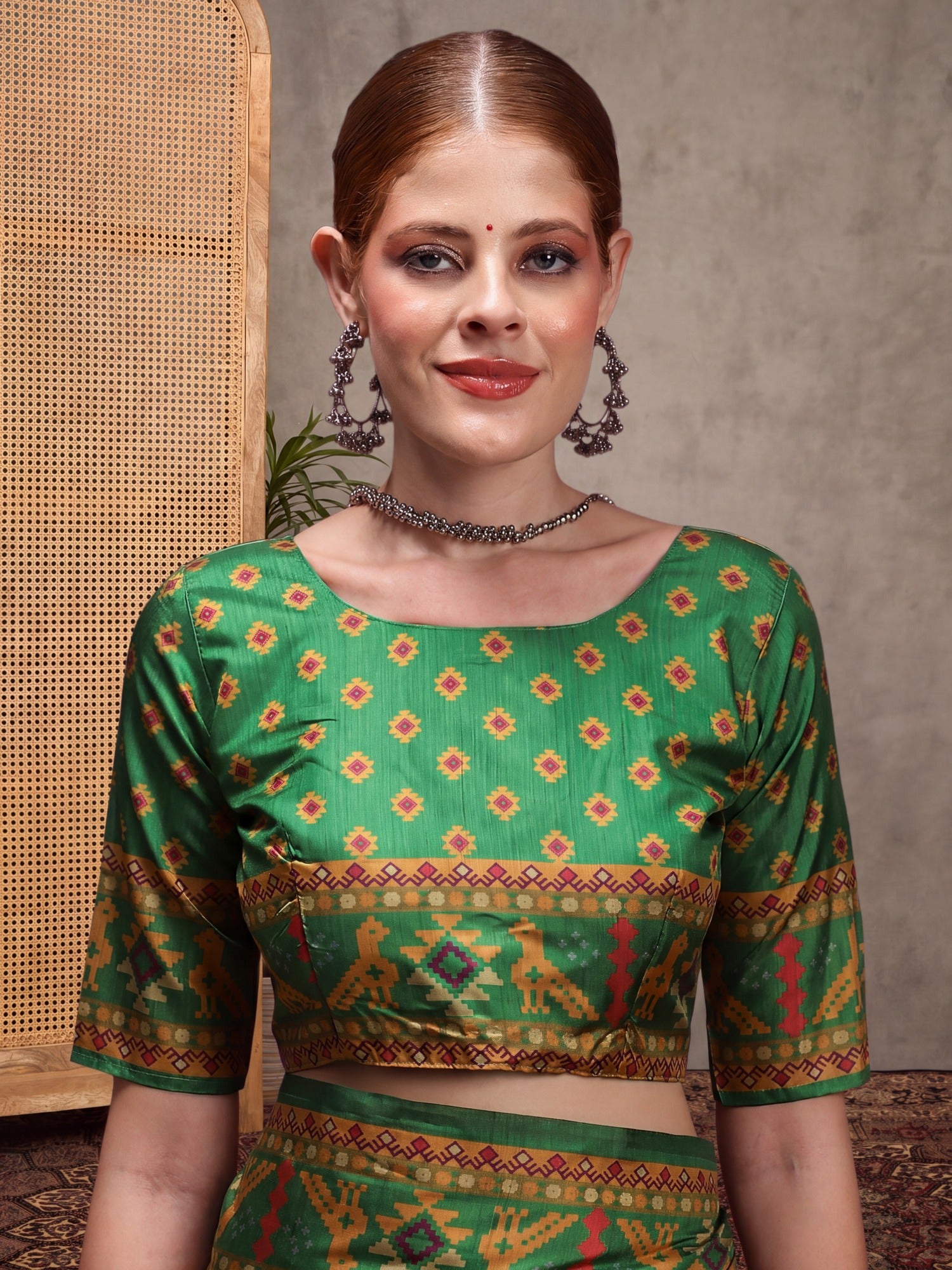 Rust Silk Blend saree – detail view 4