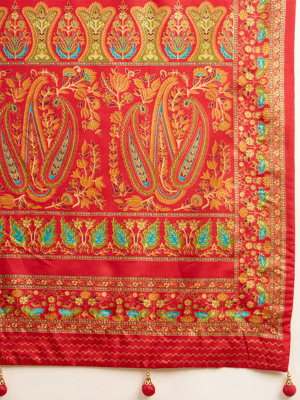 Red Silk Blend saree – detail view 5