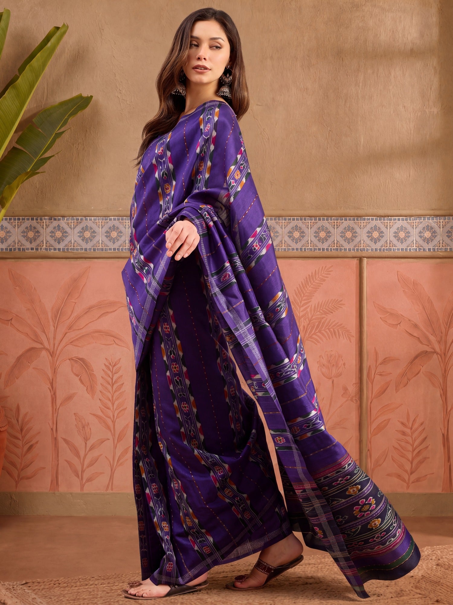 Purple Bhagalpuri Silk saree – detail view 4