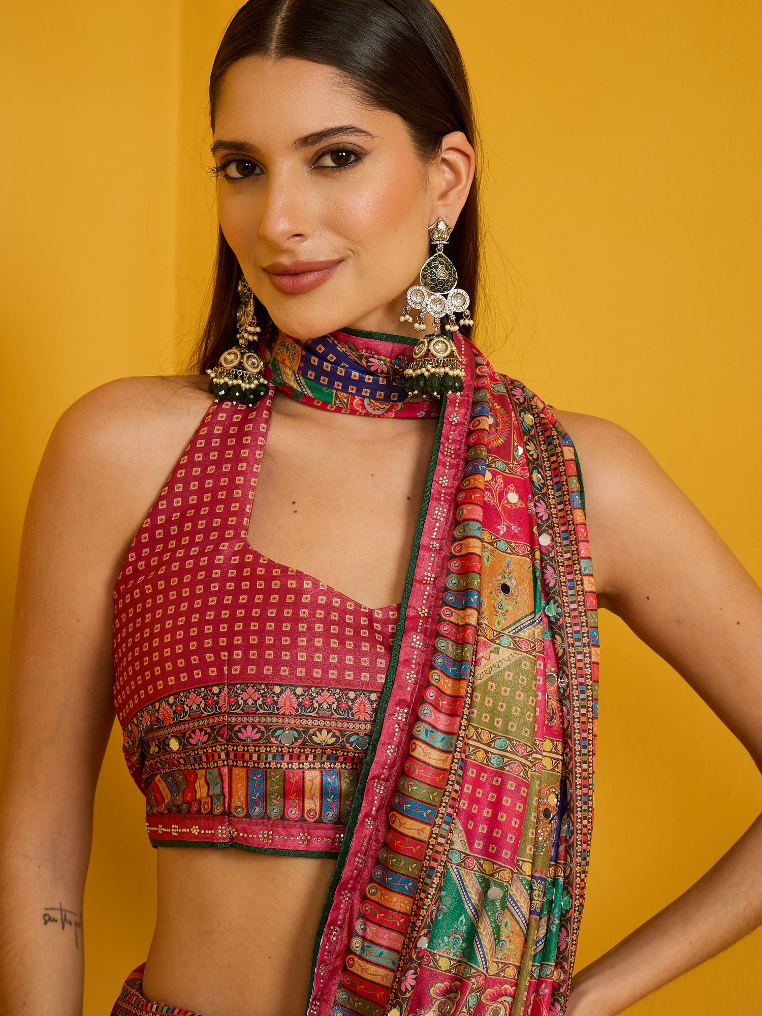Multicolored Silk Blend saree – detail view 3