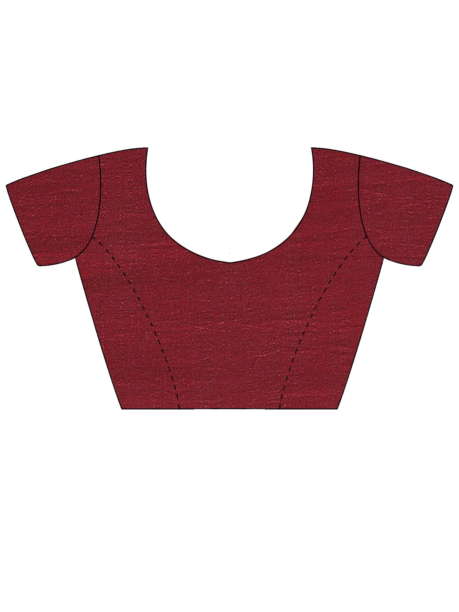 Unstitched maroon vichitra silk blouse piece with embellished design