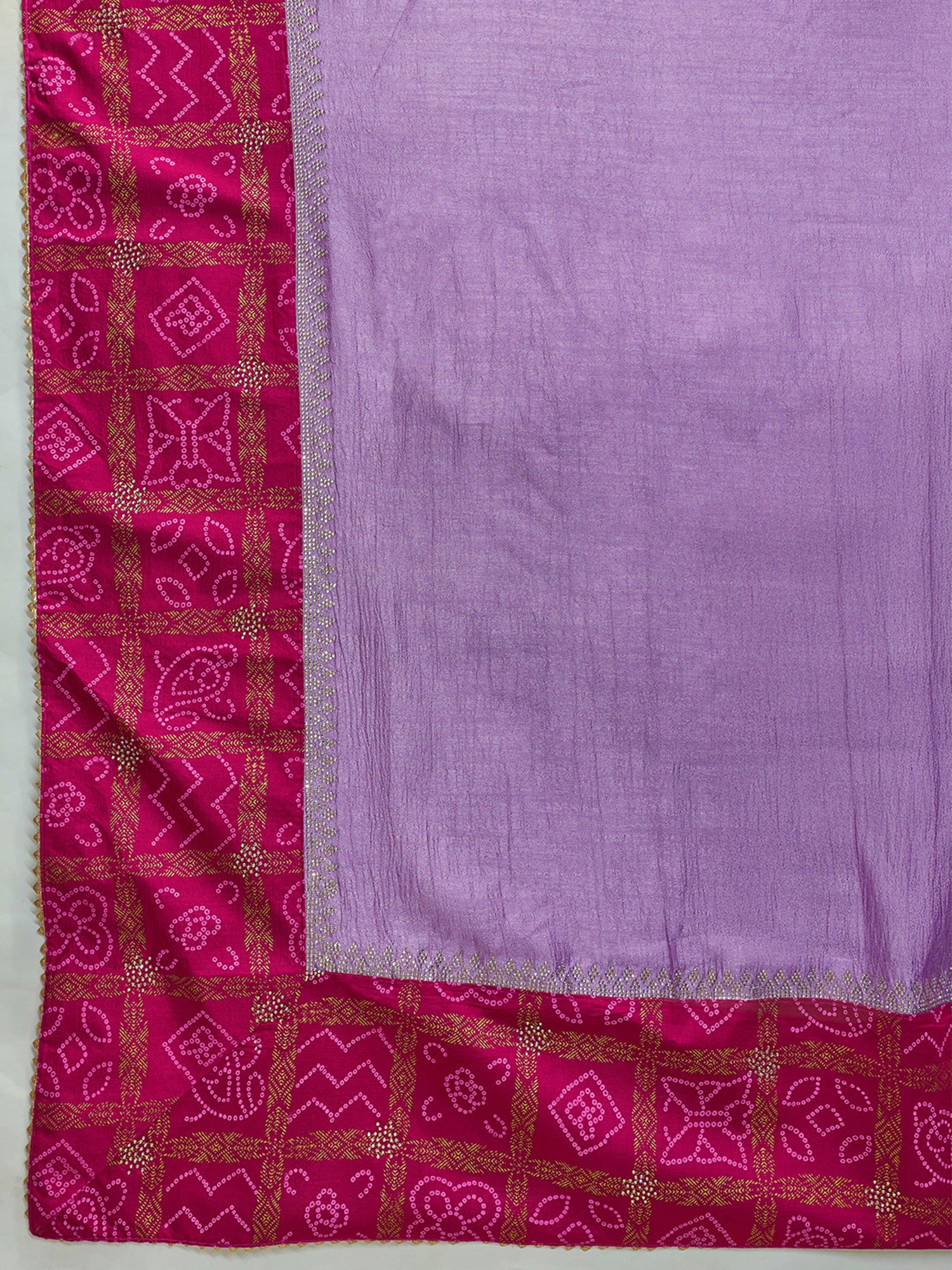 Lavender Vichitra Silk saree – detail view 5