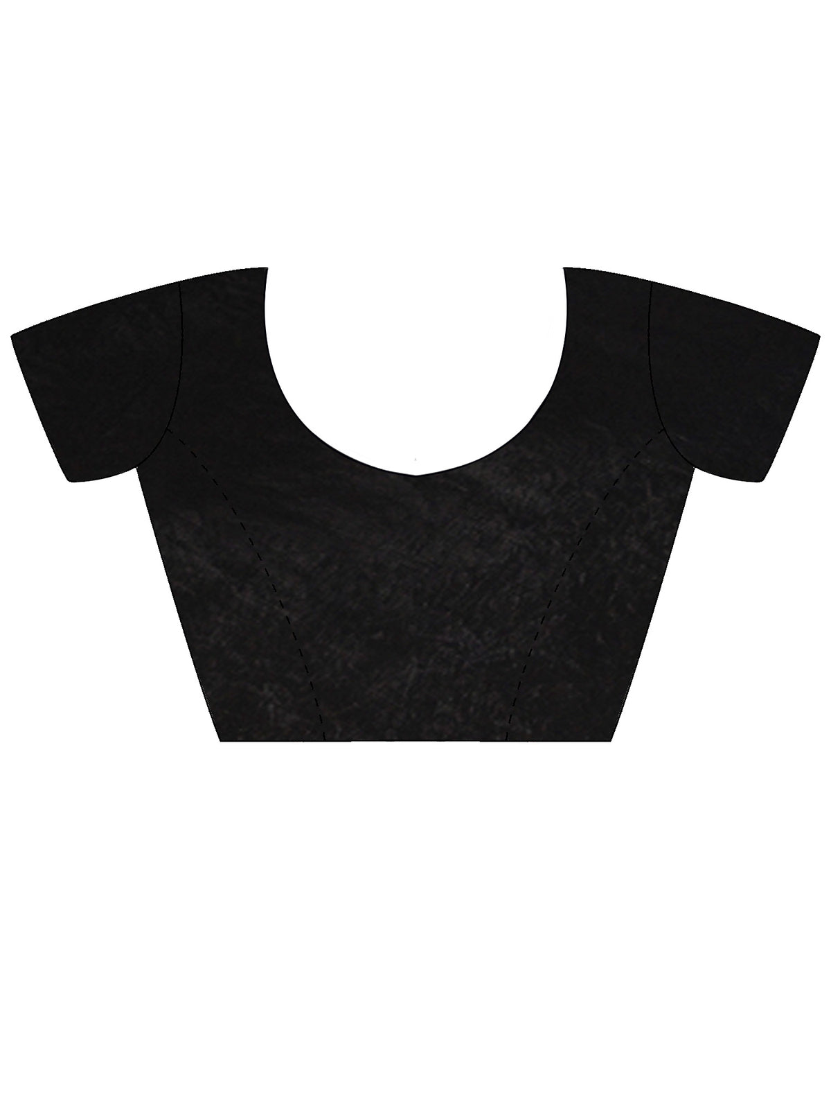 Unstitched black silk blend blouse piece with solid design