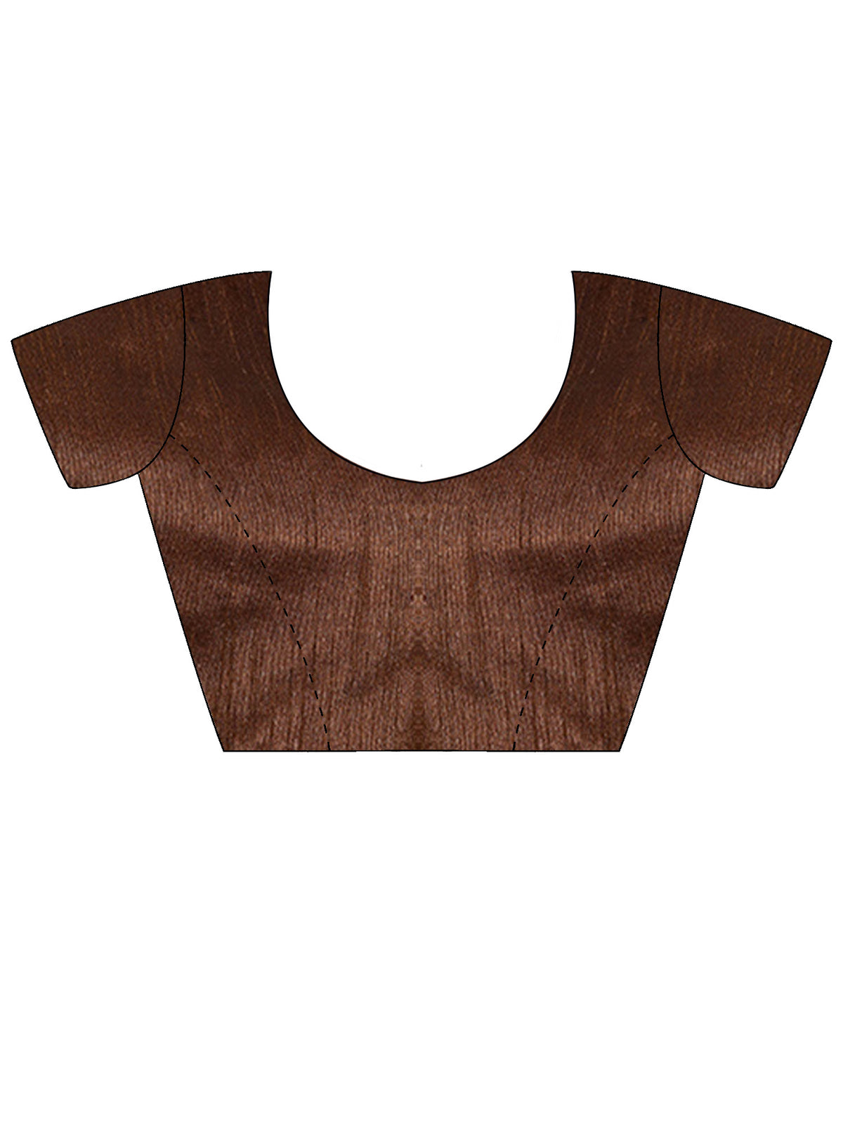 Unstitched brown linen blouse piece with solid design