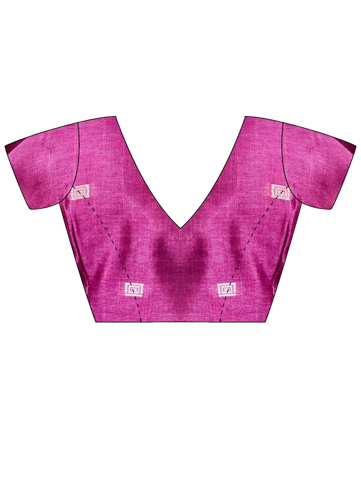 Unstitched pink cotton blend blouse piece with embellished design