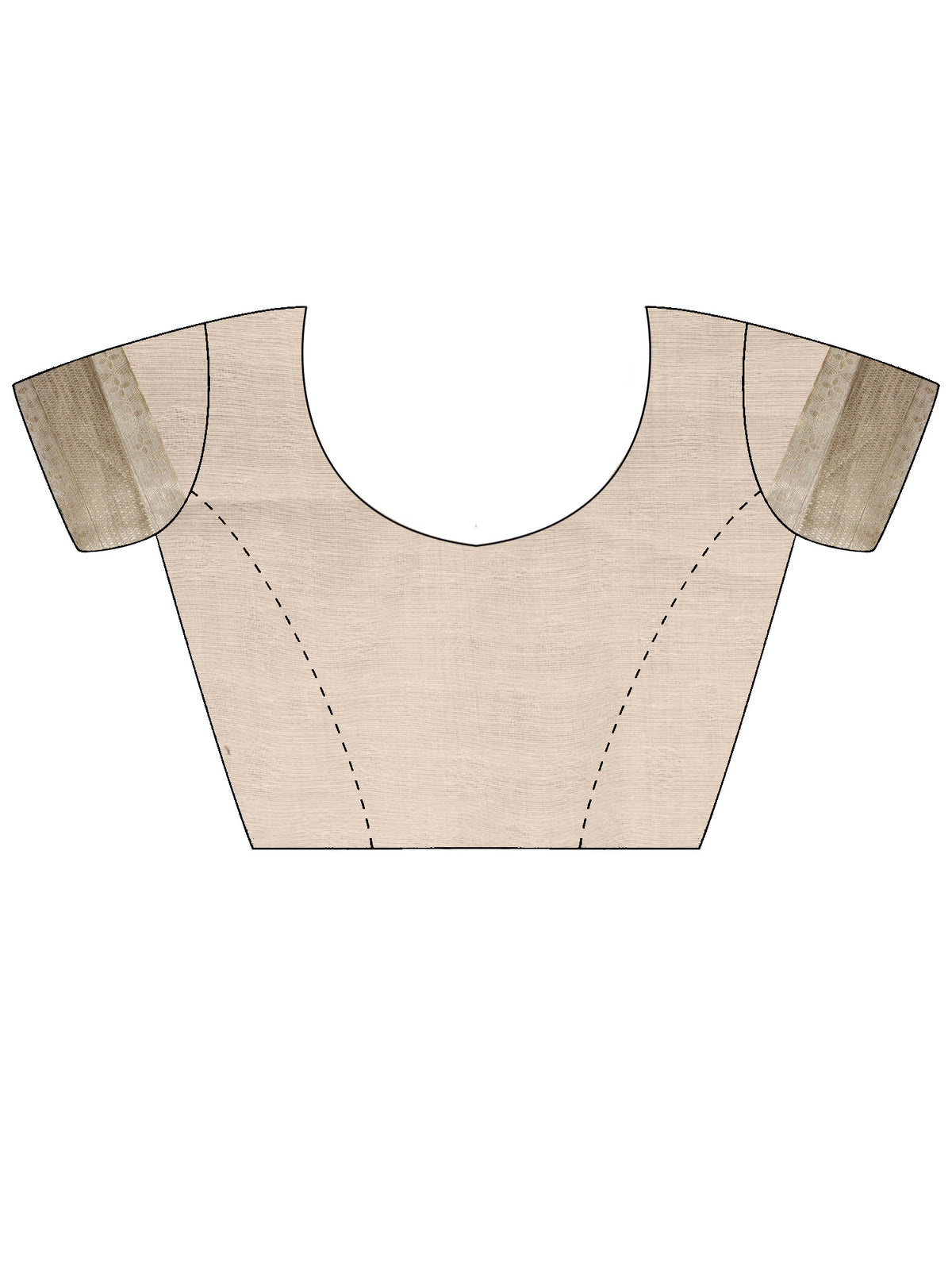 Unstitched cream silk blend blouse piece with woven design design