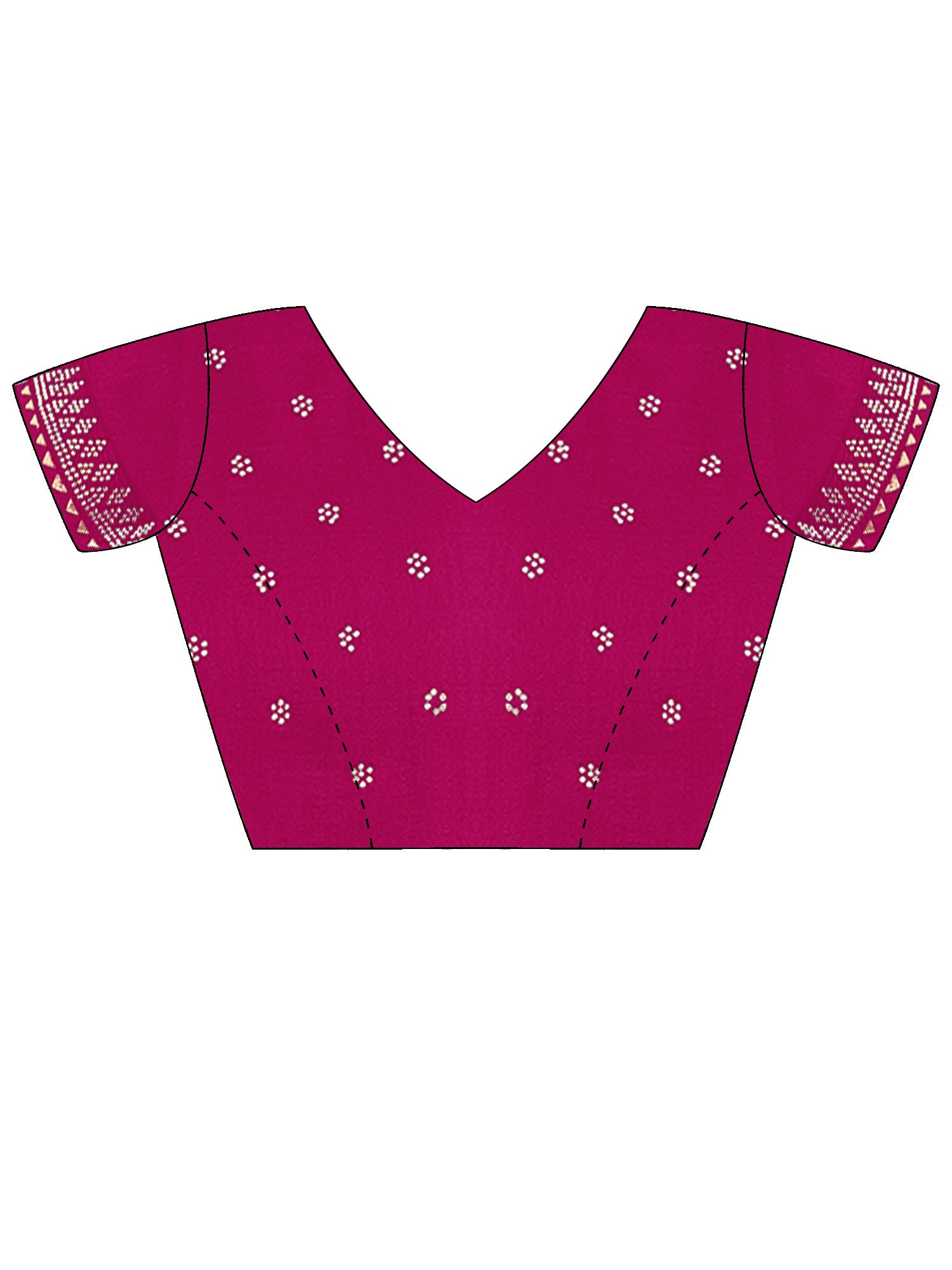 Unstitched pink vichitra silk blouse piece with embellished design