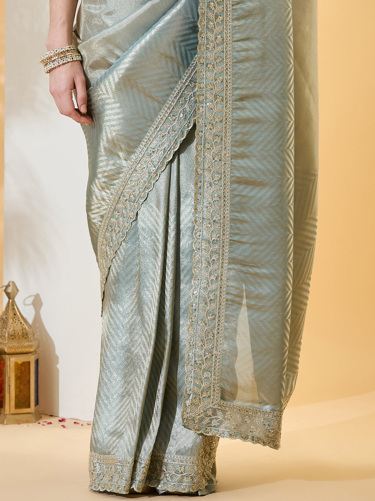 Light Blue Silk Blend saree – detail view 5