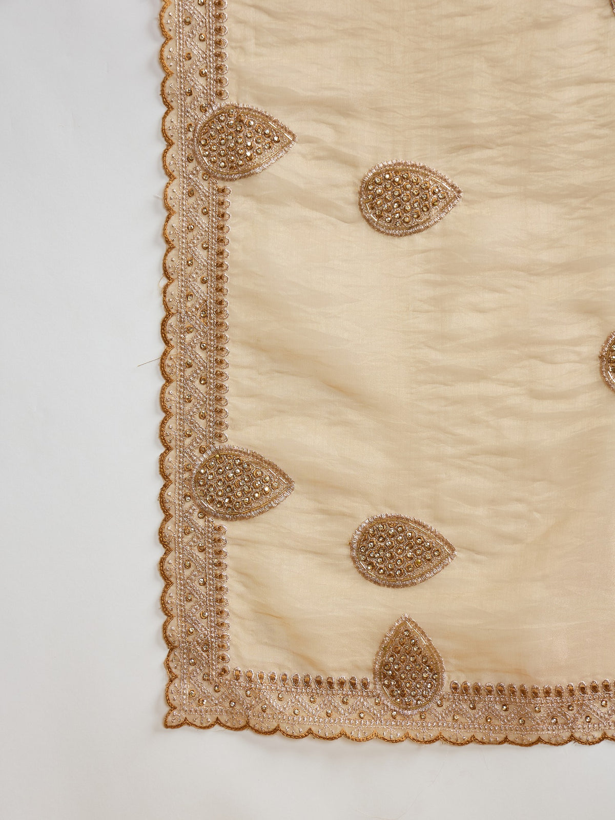 Gold Organza saree – detail view 4