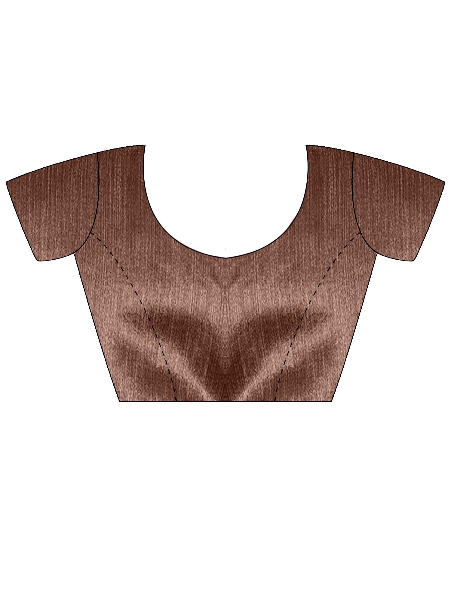 Unstitched camel brown cotton silk blouse piece with ethnic motif design