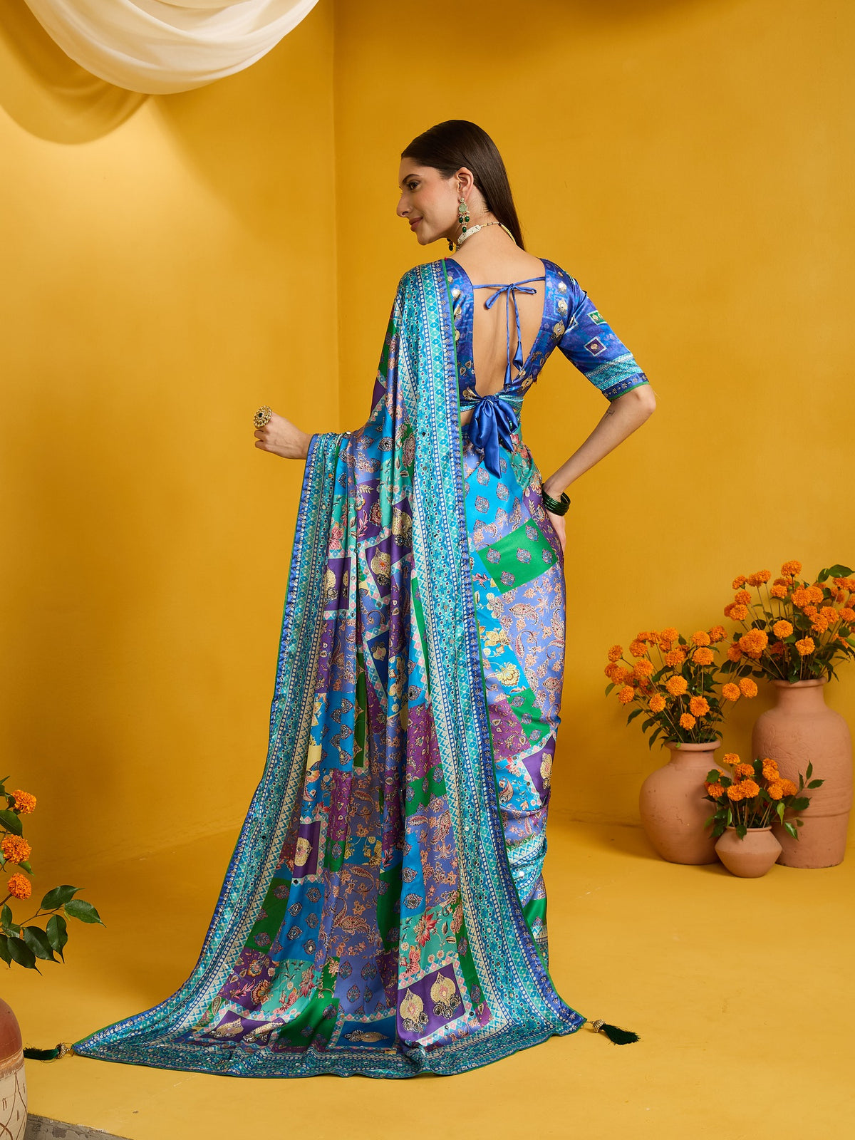 Light Blue Silk Blend saree – detail view 6
