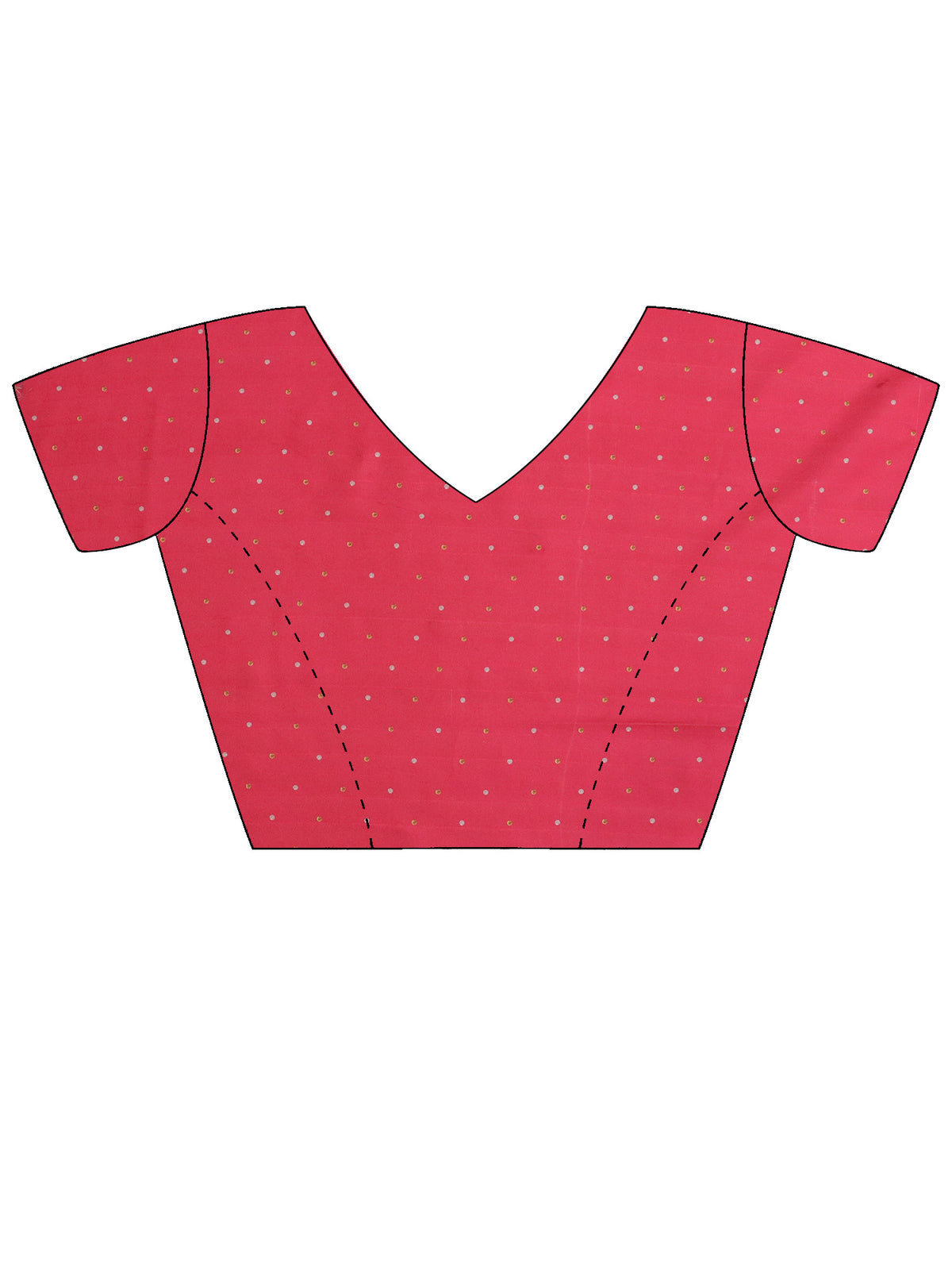 Unstitched pink dola silk blouse piece with zari butta design