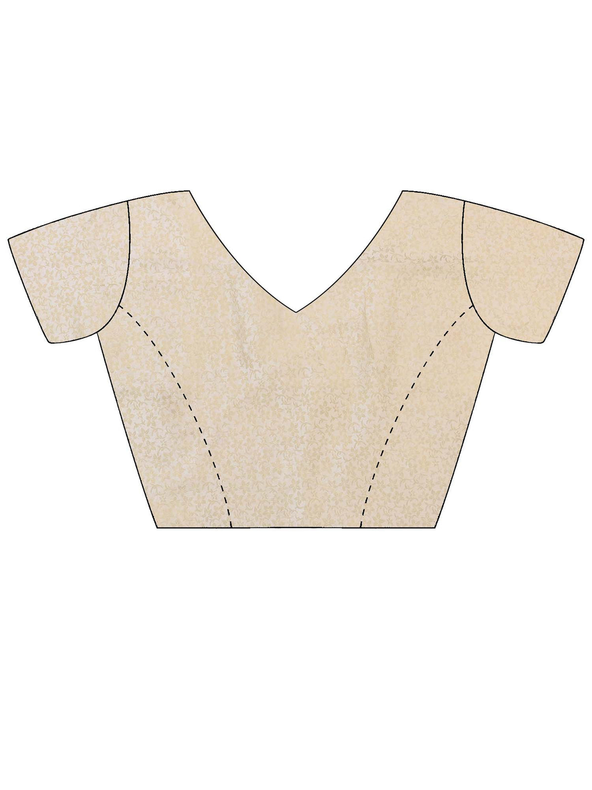 Unstitched gold poly georgette blouse piece with embellished design