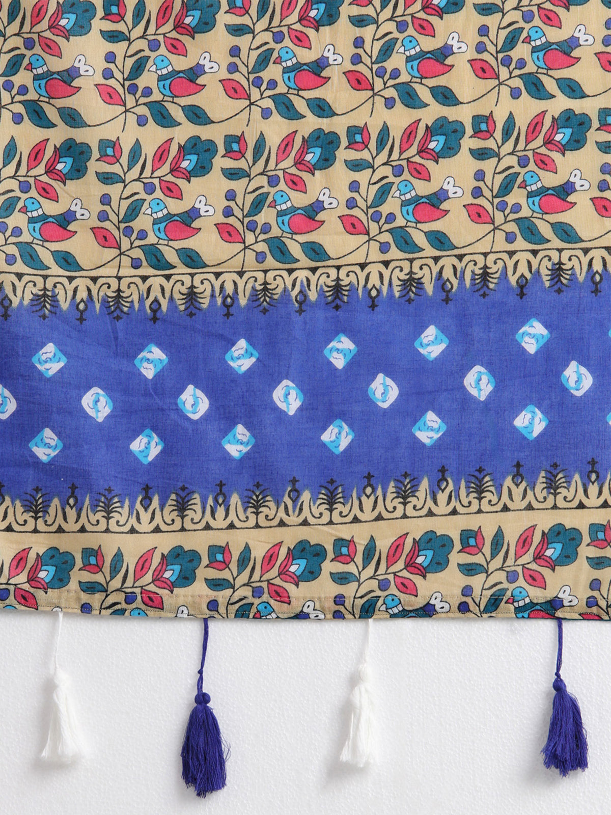 Blue Cotton saree – detail view 5