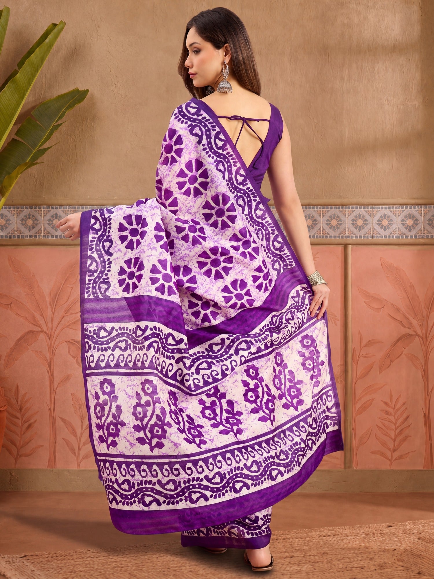 Purple Bhagalpuri Silk saree – detail view 3