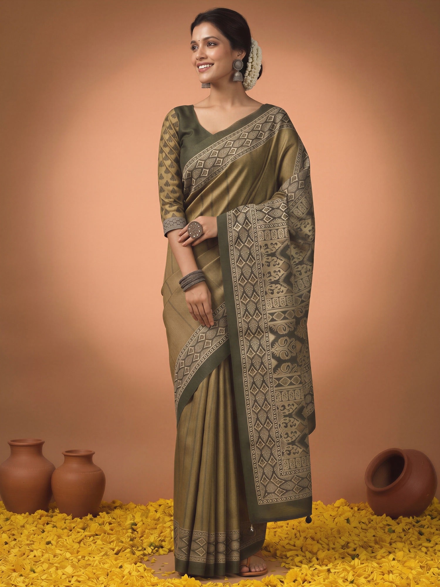 Light Green Silk Blend saree – detail view 3