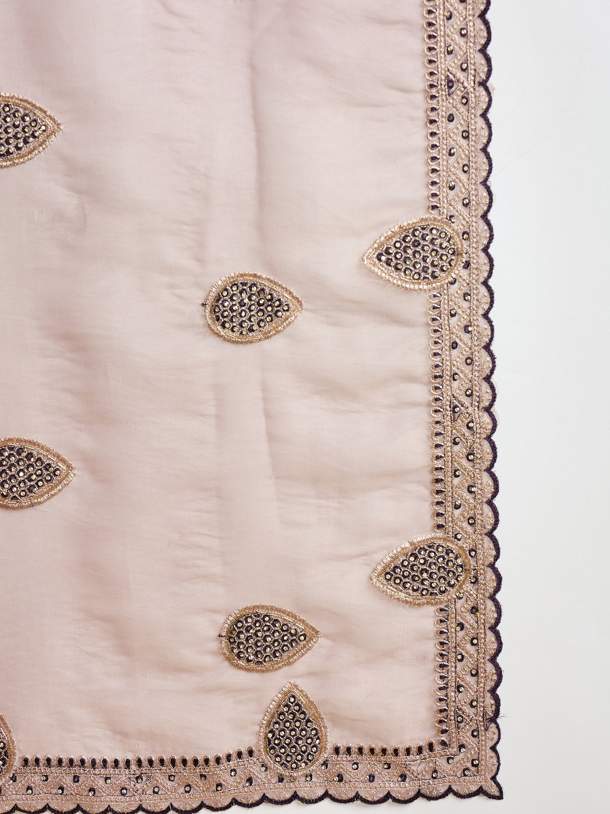Rose Gold Organza saree – detail view 4