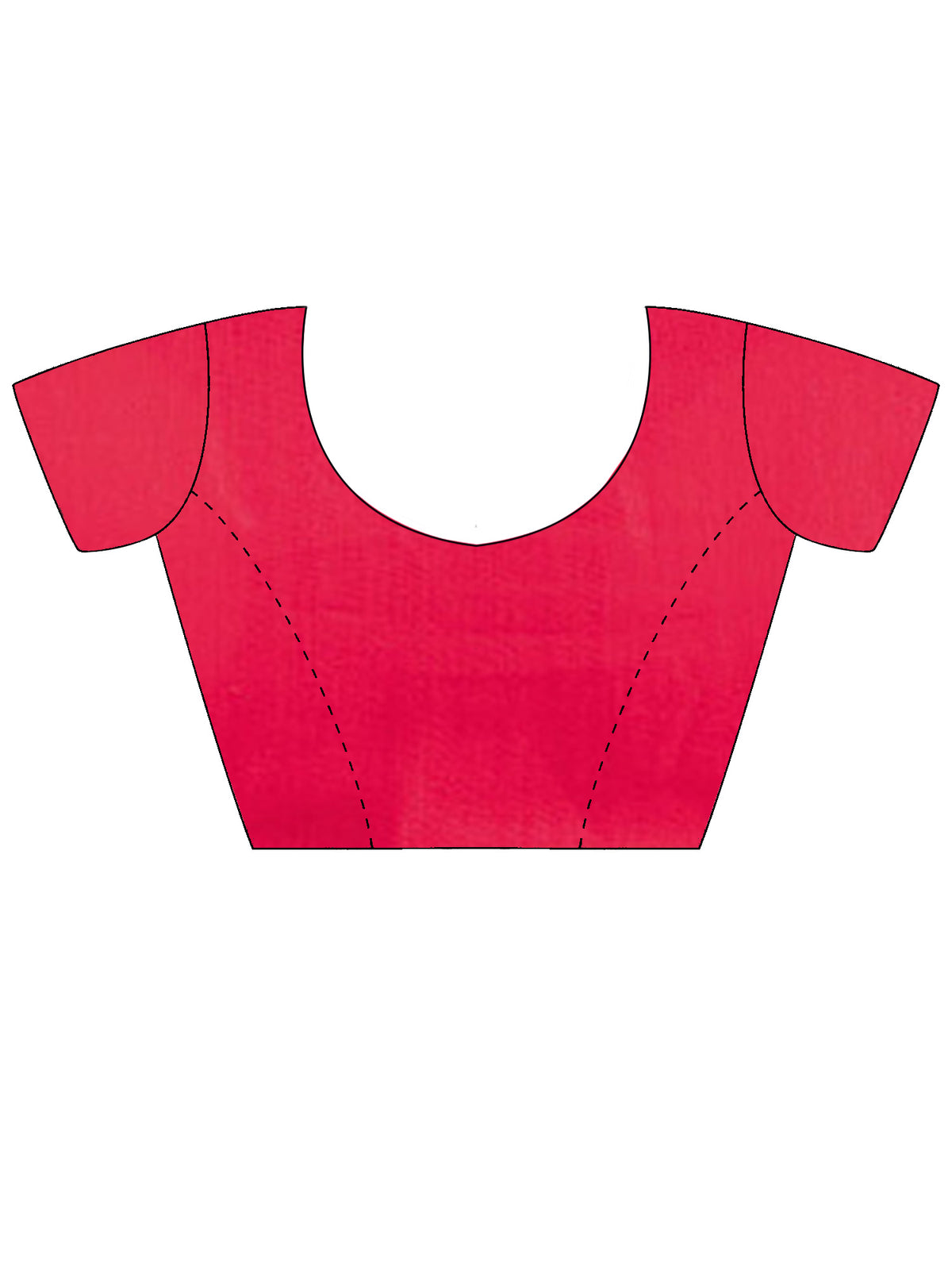Unstitched red cotton linen blouse piece with solid design
