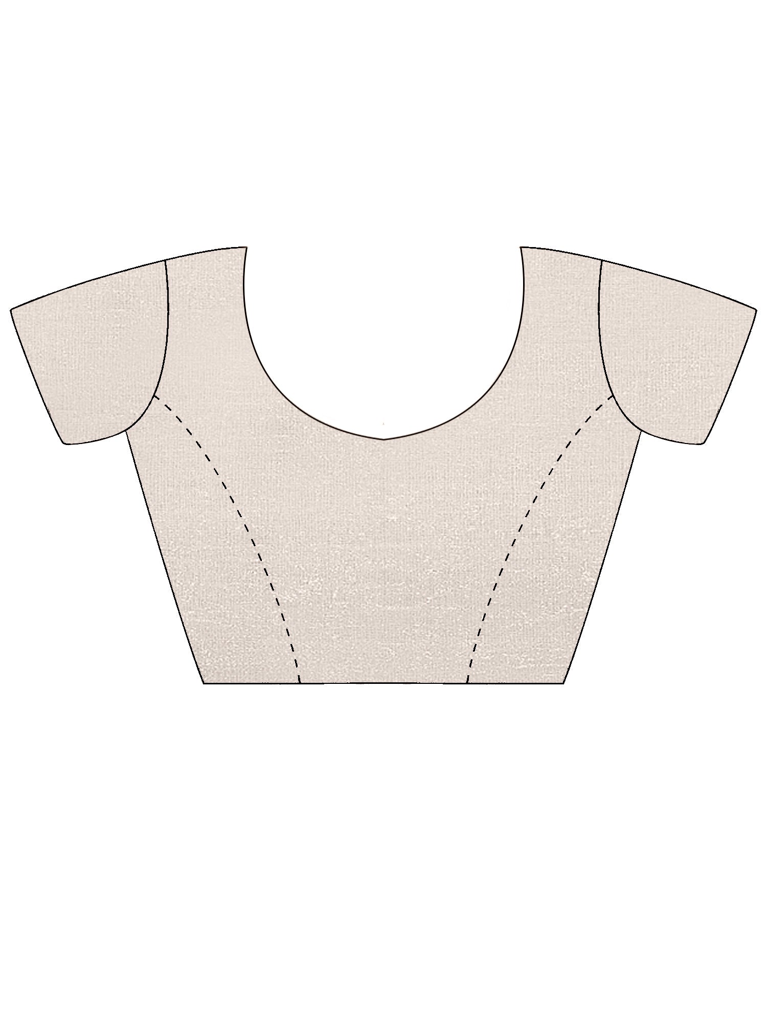 Unstitched white brocade blouse piece with solid design