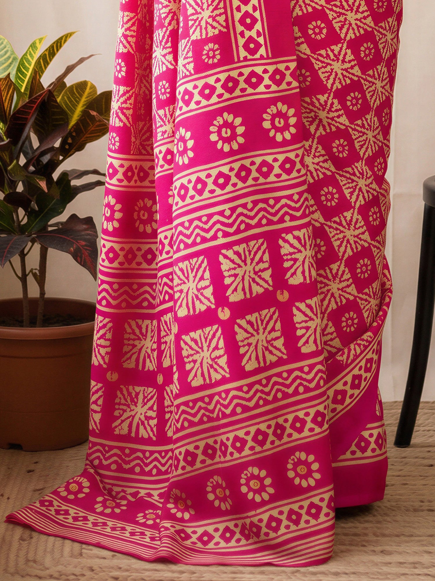 Pink Cotton Blend saree – detail view 5