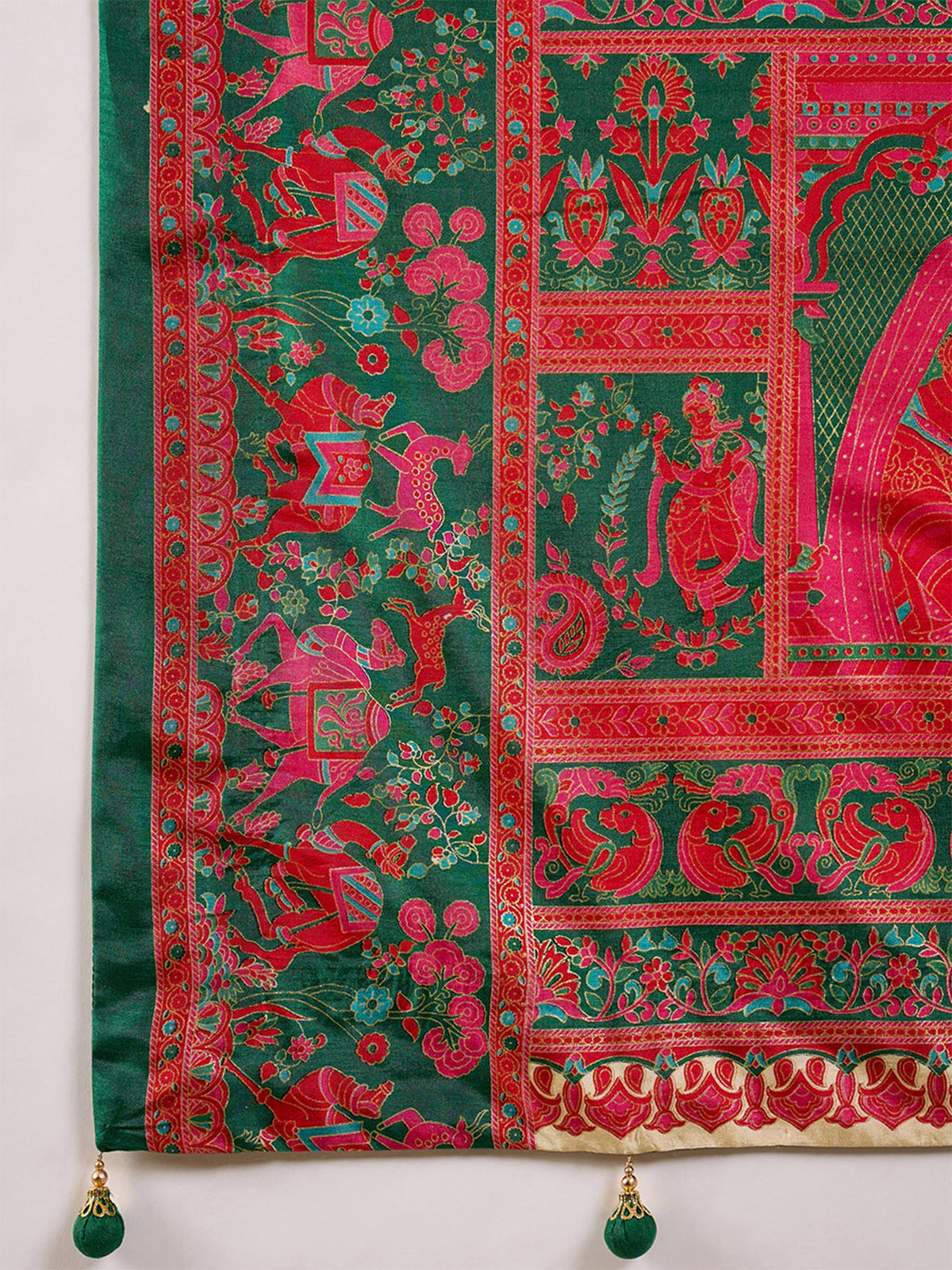 Dark Green Silk Blend saree – detail view 5