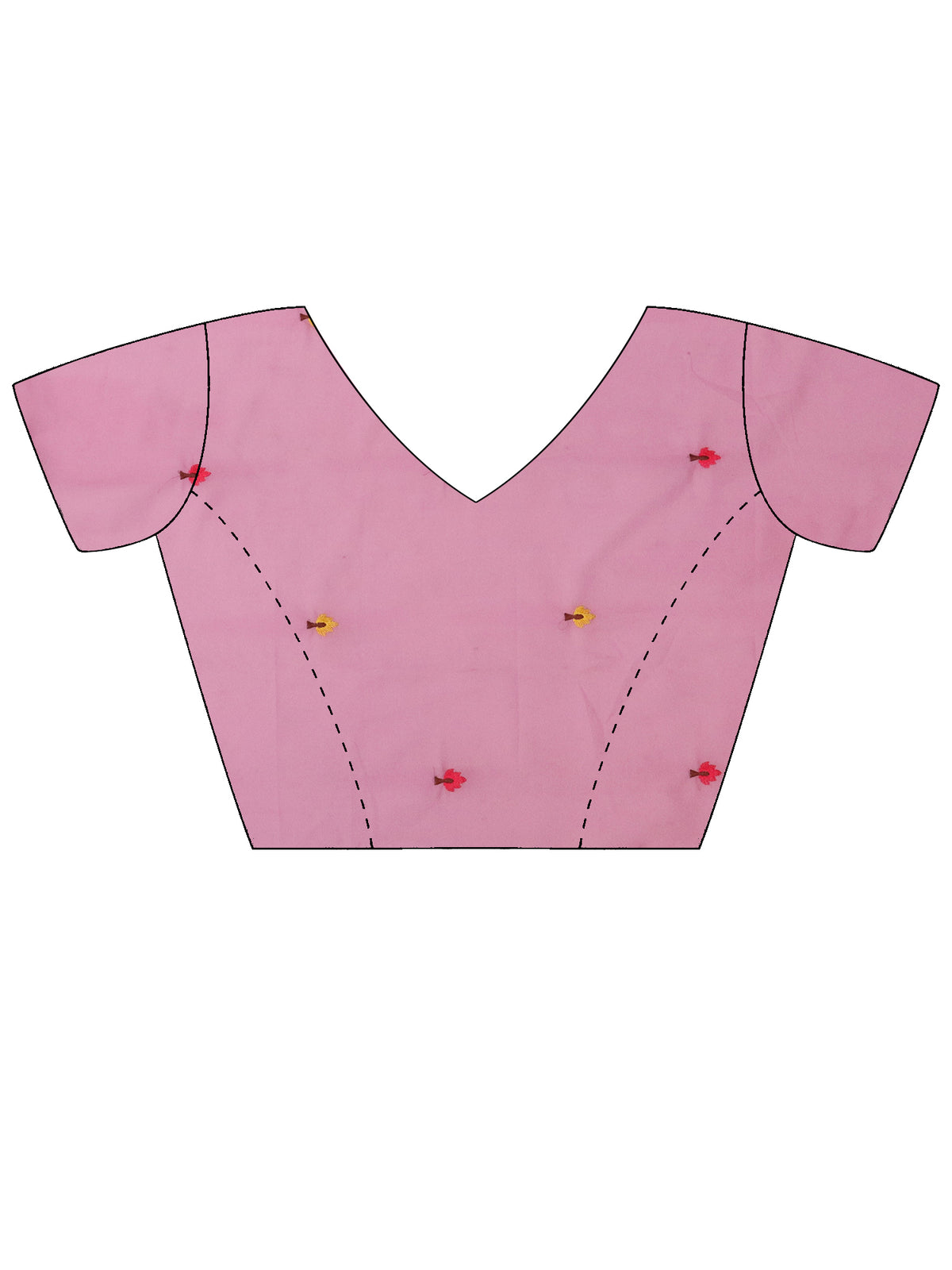 Unstitched pink georgette blouse piece with embroidered design
