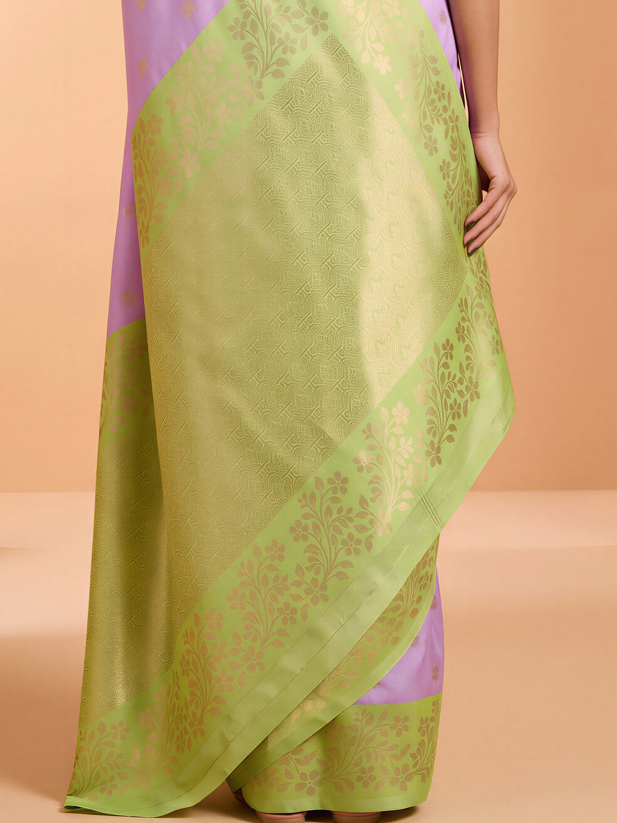Purple Cotton Blend saree – detail view 5