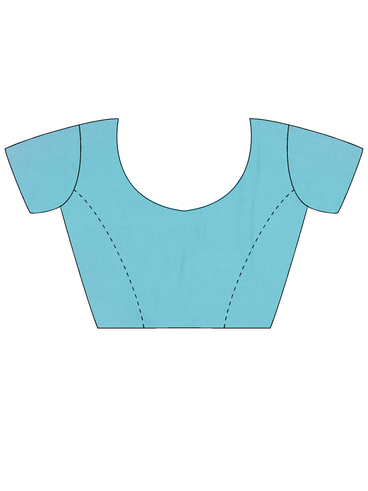 Unstitched light blue kota doria cotton blouse piece with solid design