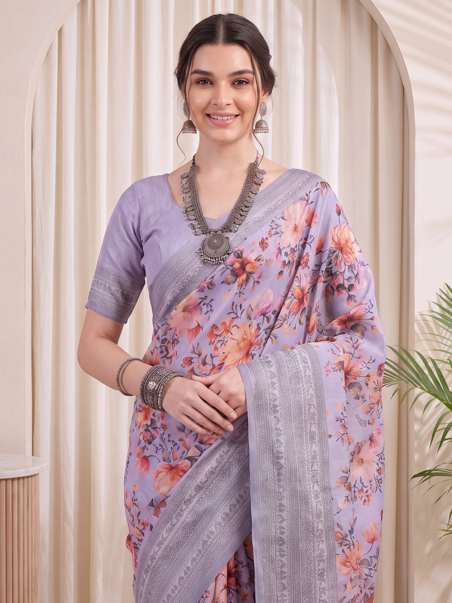 Lavender Silk Blend saree – detail view 4