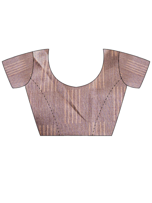 Unstitched mauve silk cotton blouse piece with geometric design