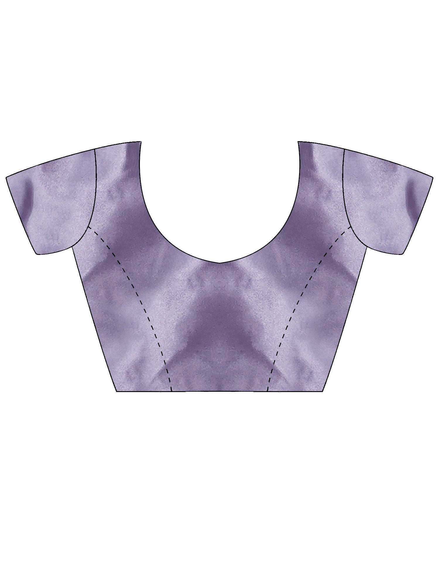 Unstitched lavender satin blouse piece with embellished design