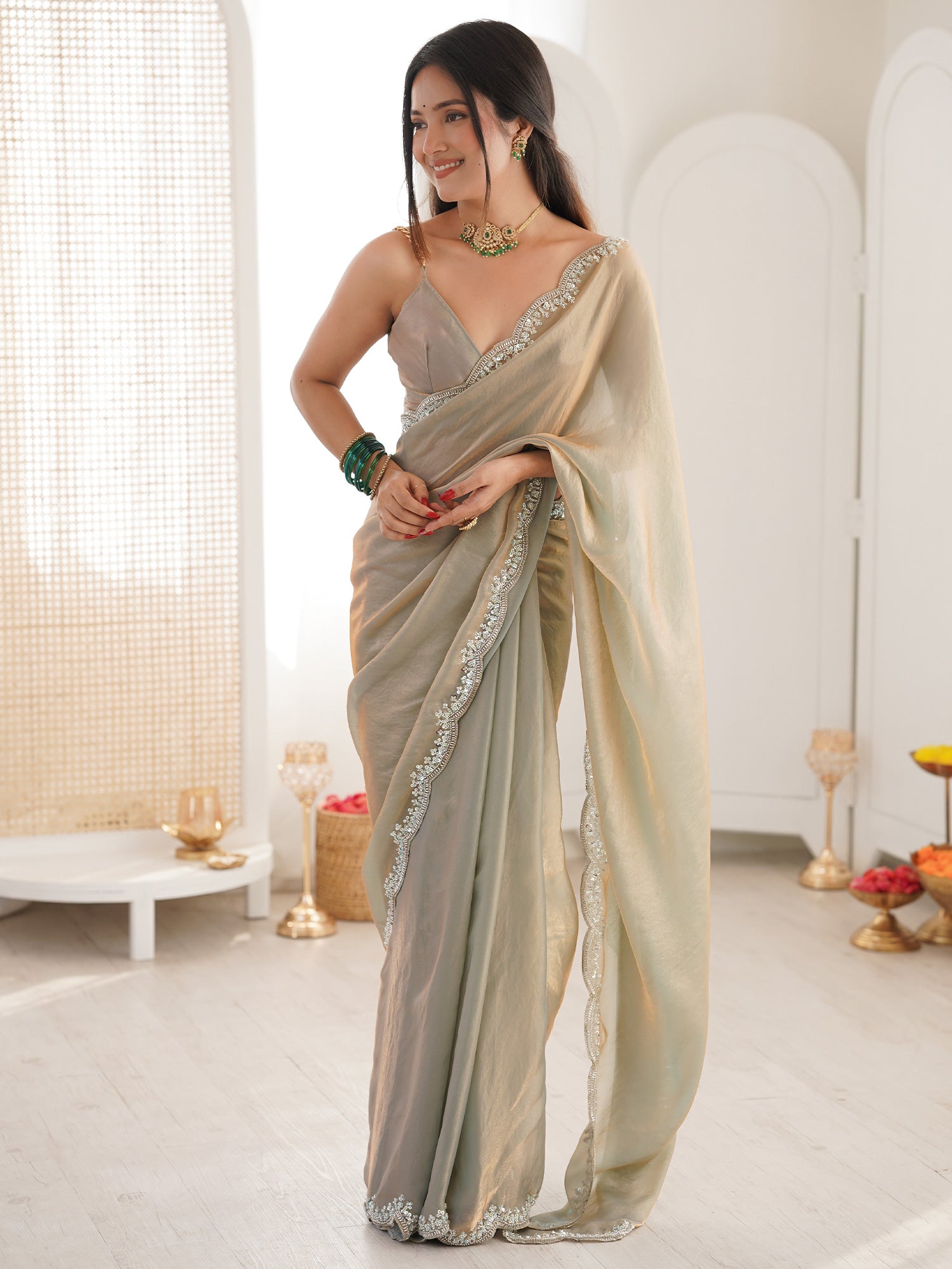 Metallic Silk Blend saree – detail view 2