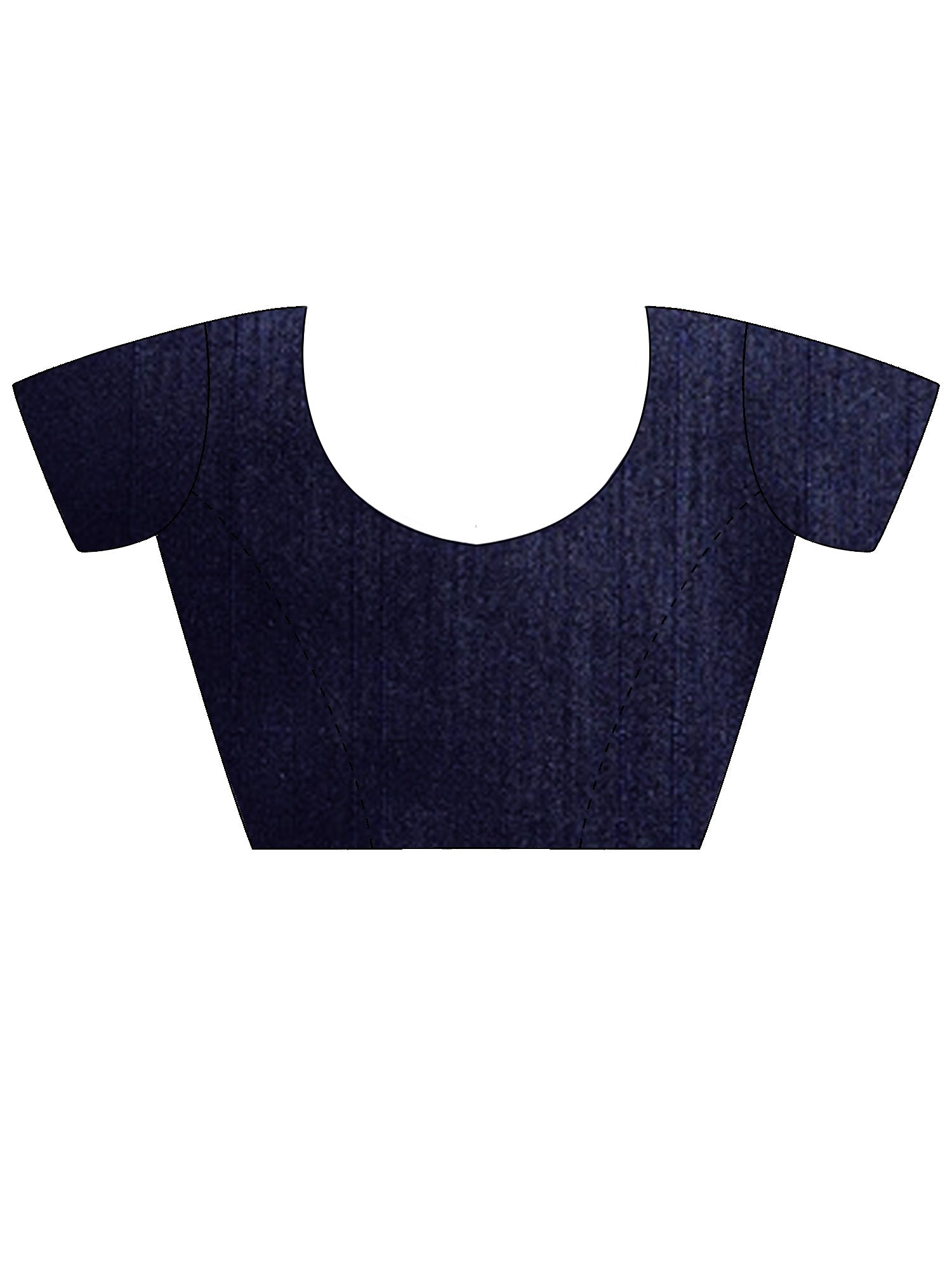 Unstitched navy blue bhagalpuri silk blouse piece with solid design