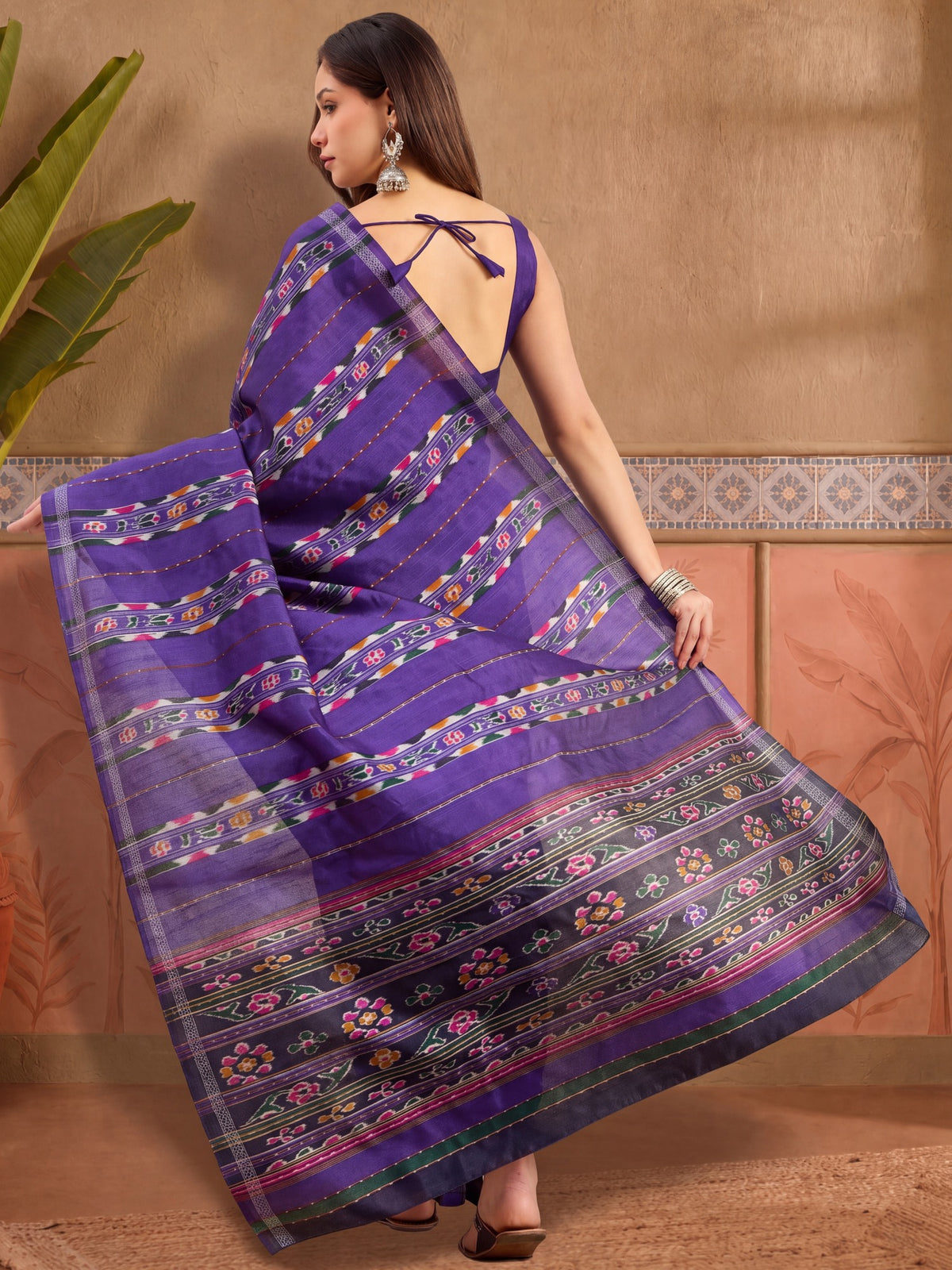 Purple Bhagalpuri Silk saree – detail view 2