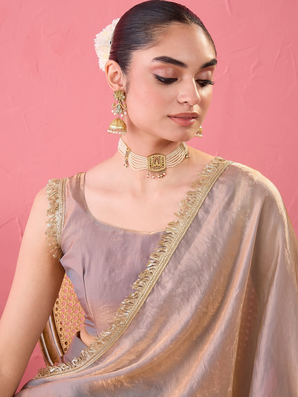 Metallic Paper Silk saree – detail view 3