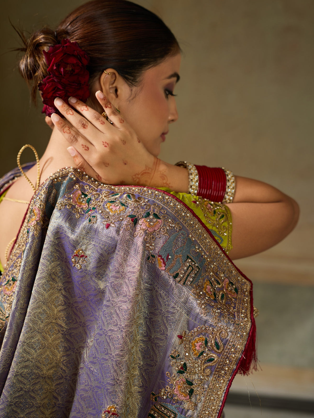 Lavender Silk Blend saree – detail view 5