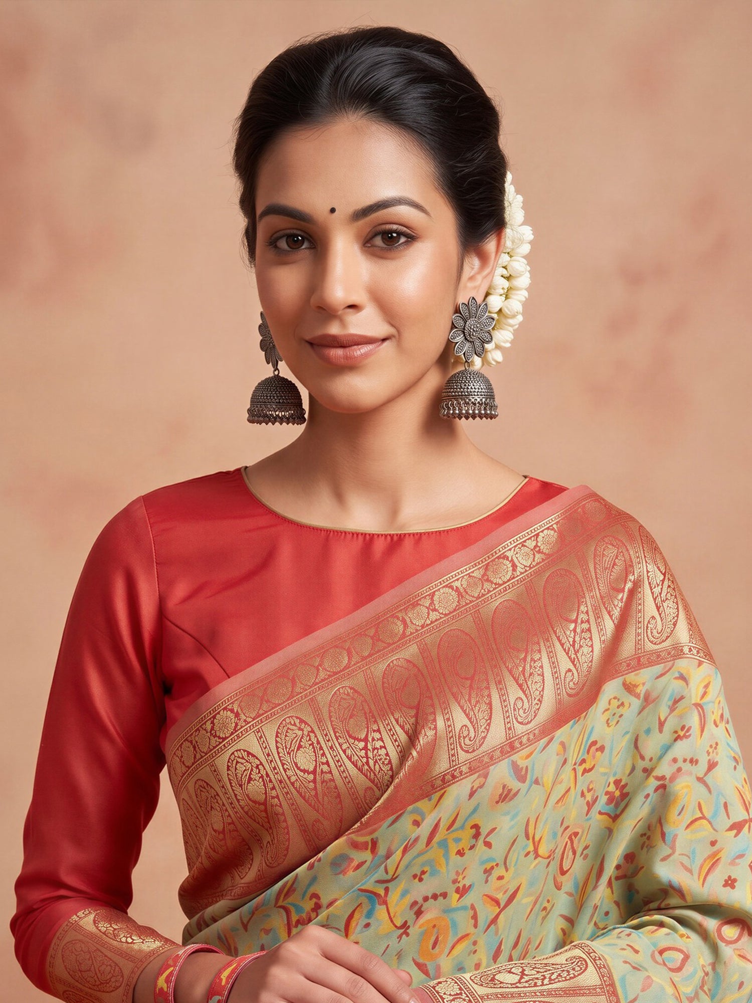 Sea Green Silk Blend saree – detail view 4