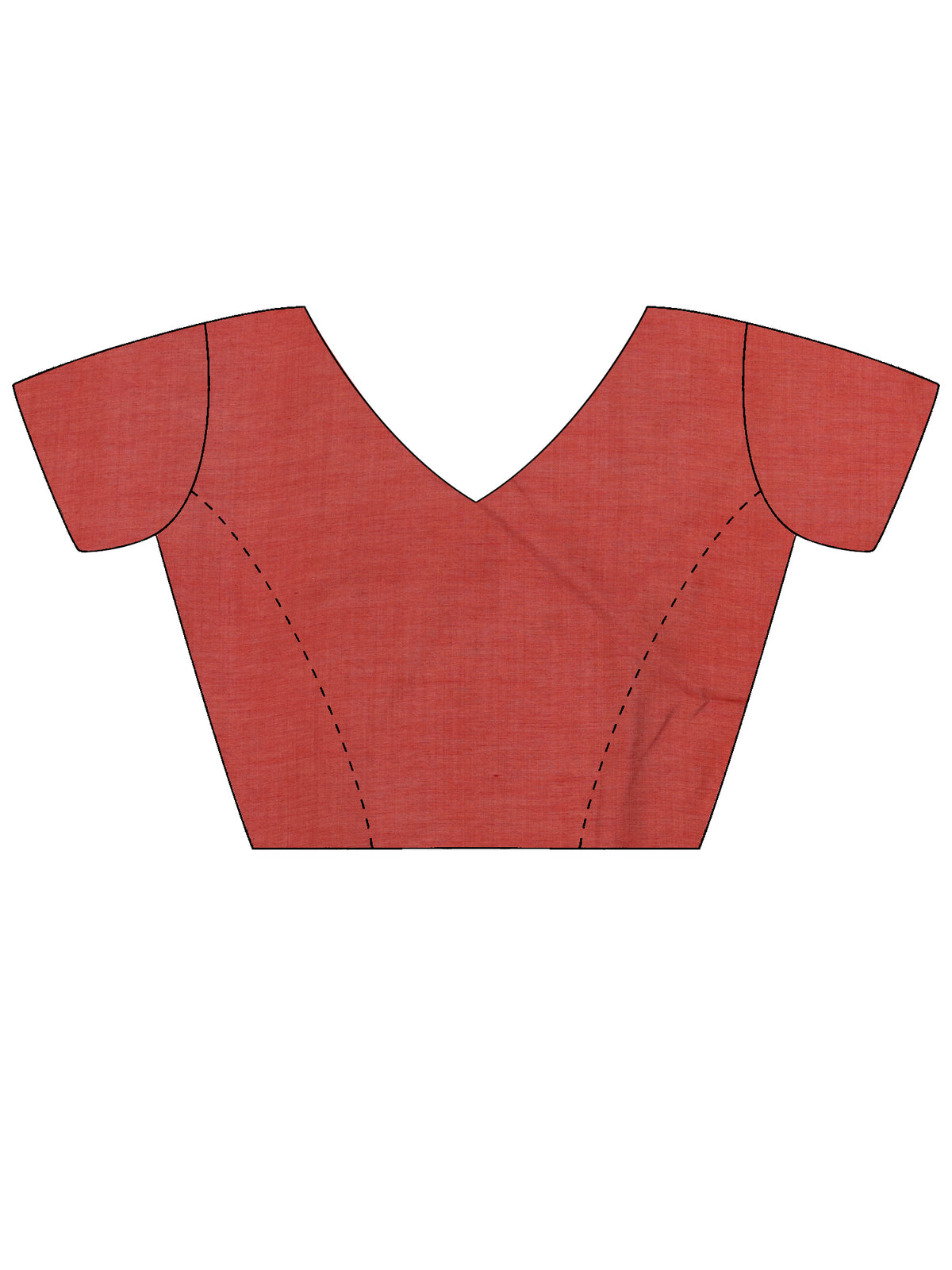Unstitched rust muga silk blouse piece with solid design