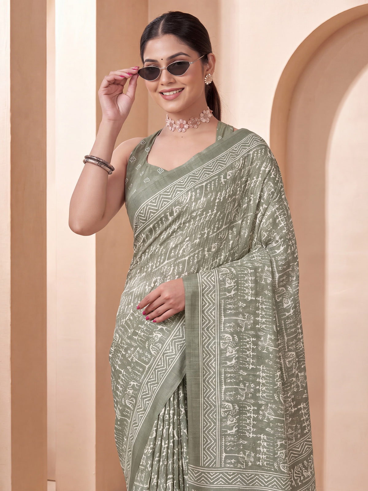 Seagreen Dola Silk saree – detail view 4
