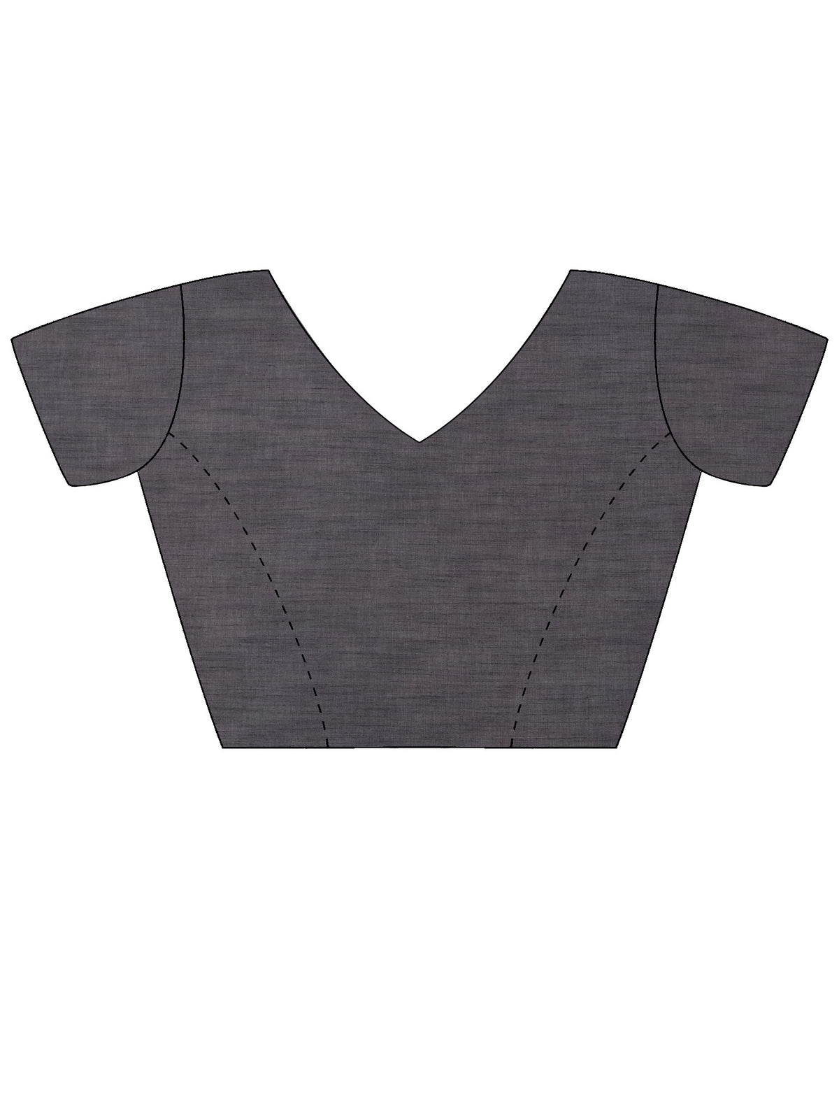 Unstitched black linen blend blouse piece with solid design