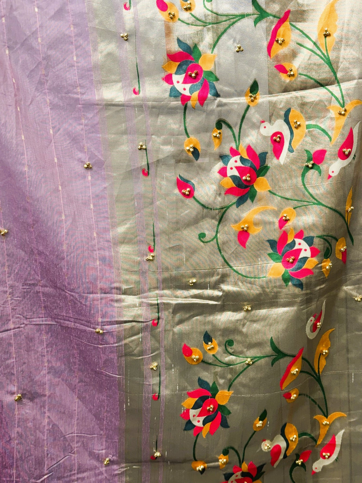 Lavender Silk Blend saree – detail view 5