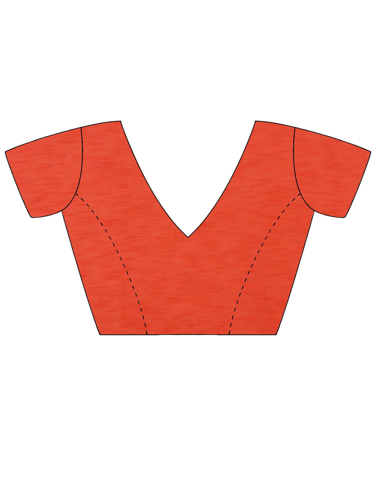 Unstitched orange silk blend blouse piece with solid design